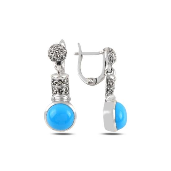 Wholesale Marcasite & Turquoise Dangle Earrings