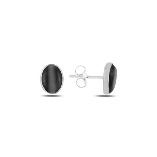 Wholesale Oval Black Cat’s Eye Stud Earrings