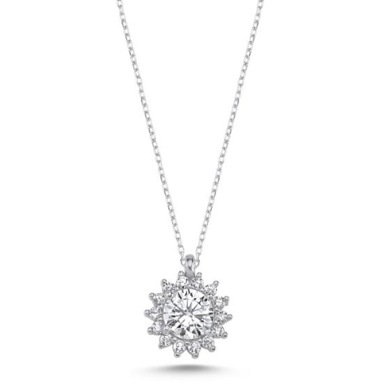 Wholesale Halo Solitaire CZ Necklace