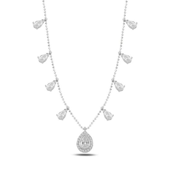 Wholesale Teardrop CZ Dangle Charm Necklace