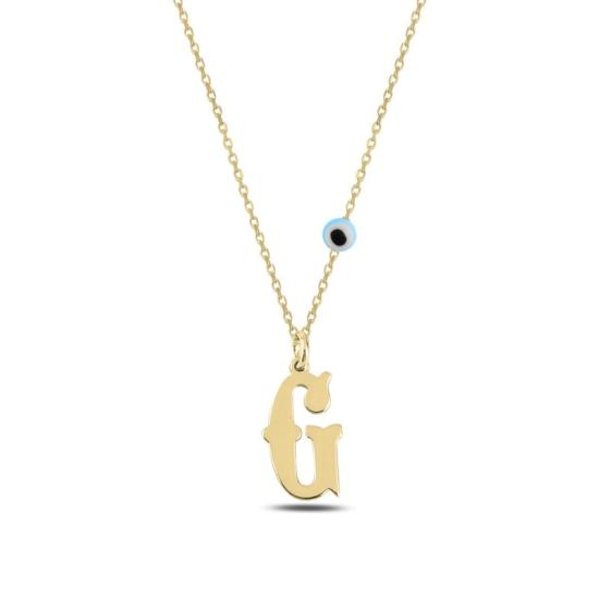 Wholesale -G- Initial Plate Necklace