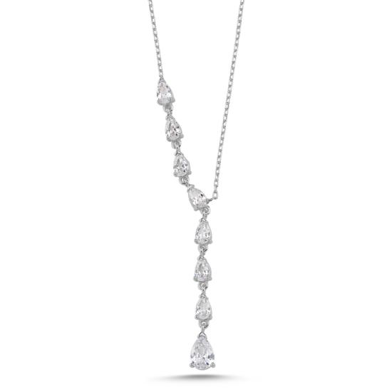 Wholesale Teardrop CZ Dangle Y Necklace