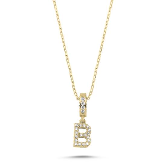 Wholesale -B- Initial CZ Necklace