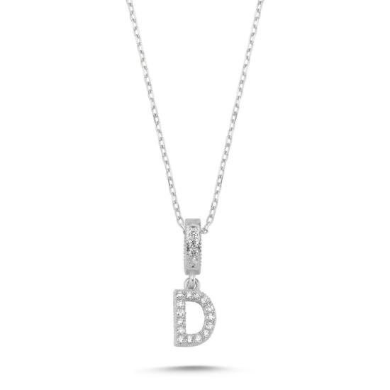 Wholesale -D- Initial CZ Necklace