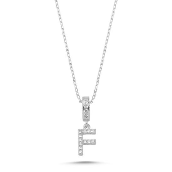 Wholesale -F- Initial CZ Necklace