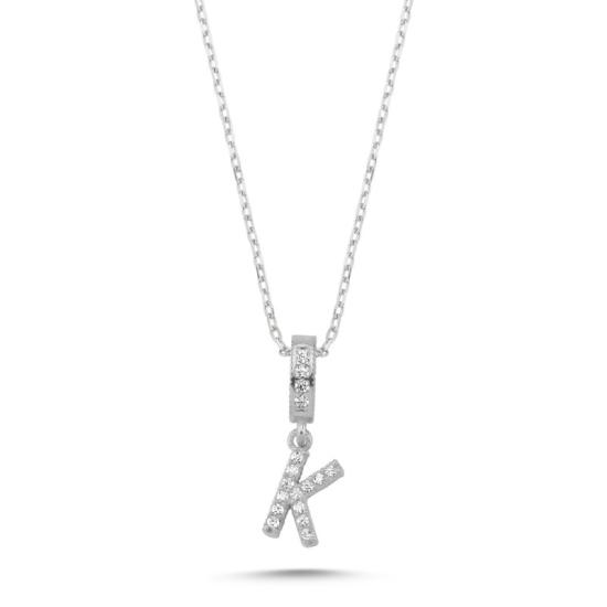 Wholesale -K- Initial CZ Necklace