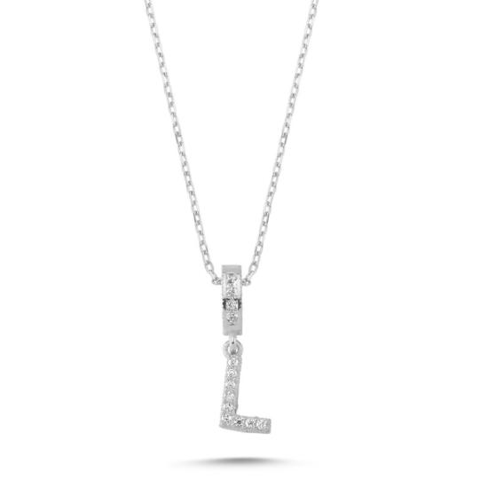 Wholesale -L- Initial CZ Necklace