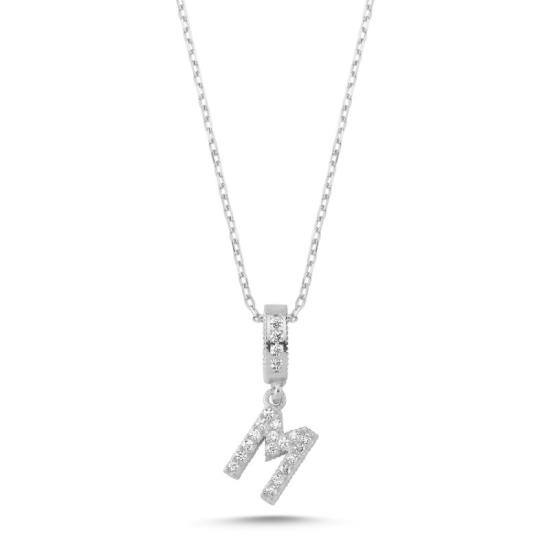 Wholesale -M- Initial CZ Necklace