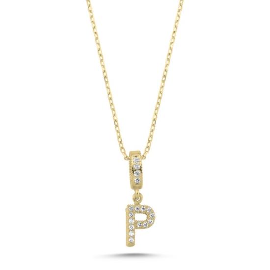 Wholesale -P- Initial CZ Necklace