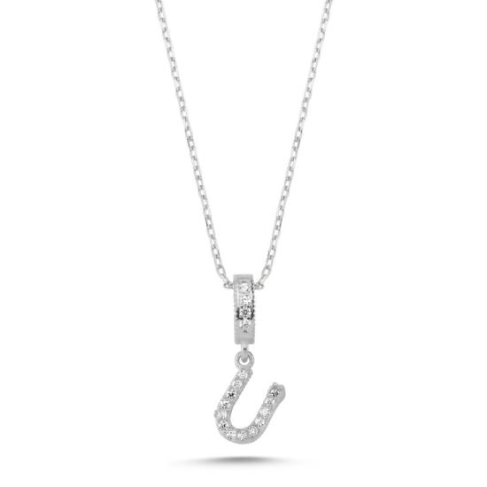 Wholesale -U- Initial CZ Necklace