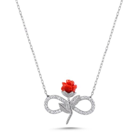 Wholesale Infinity & Rose CZ Necklace