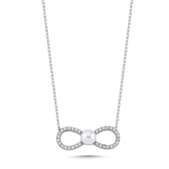 Wholesale Infinity & Pearl CZ Necklace