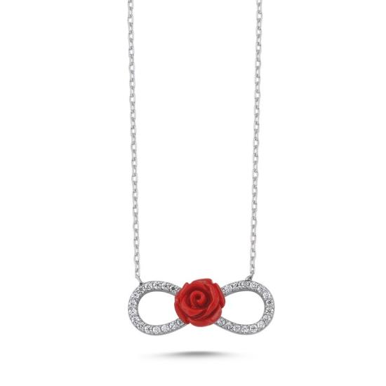 Wholesale Infinity & Rose CZ Necklace