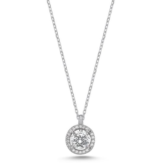 Wholesale Halo Solitaire CZ Necklace