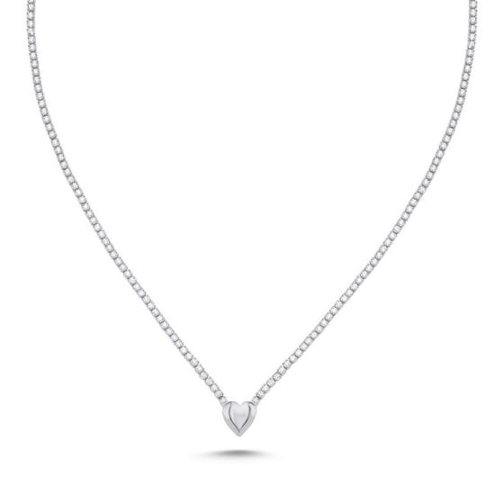 Wholesale Tennis CZ Necklace with Heart