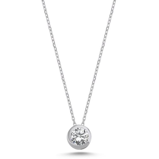 Wholesale Solitaire Round CZ Necklace