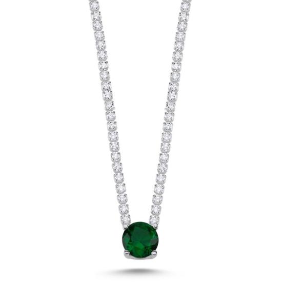 Wholesale Emerald CZ Tennis Necklace