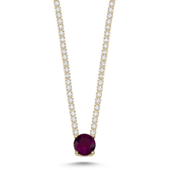 Wholesale Ruby CZ Tennis Necklace