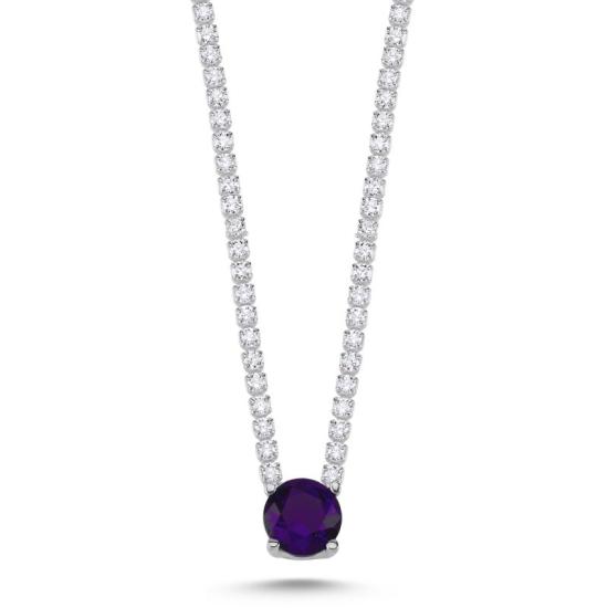 Wholesale Amethyst CZ Tennis Necklace