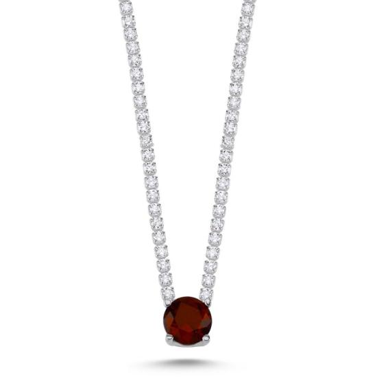 Wholesale Garnet CZ Tennis Necklace