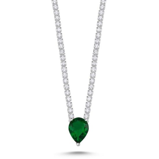 Wholesale Emerald CZ Tennis Necklace