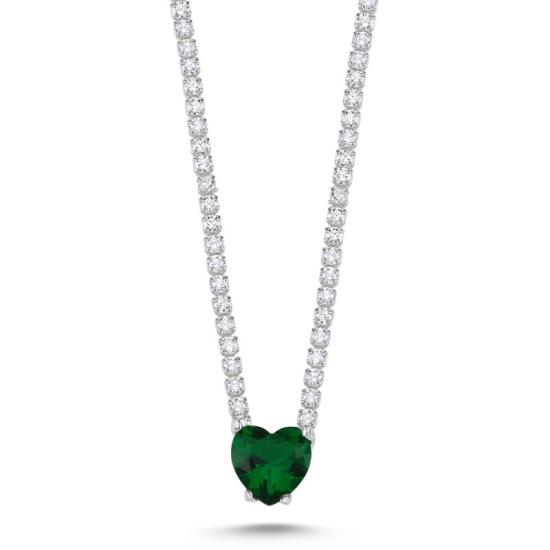 Wholesale Emerald CZ Tennis Necklace