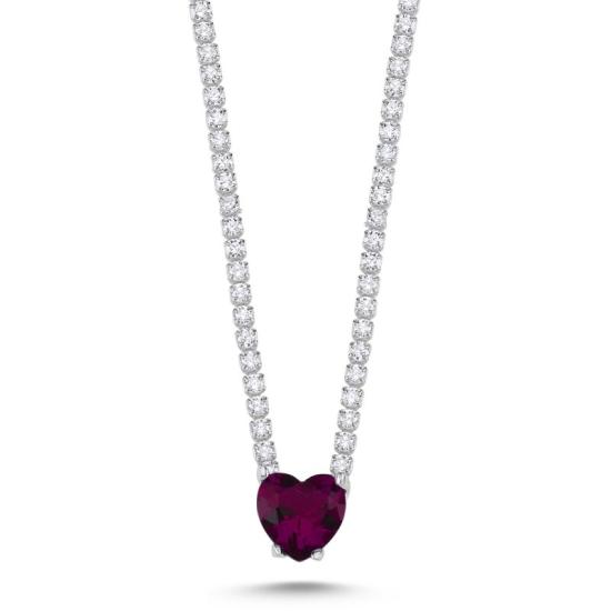 Wholesale Ruby CZ Tennis Necklace