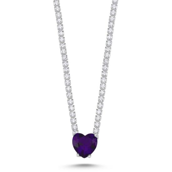 Wholesale Amethyst CZ Tennis Necklace