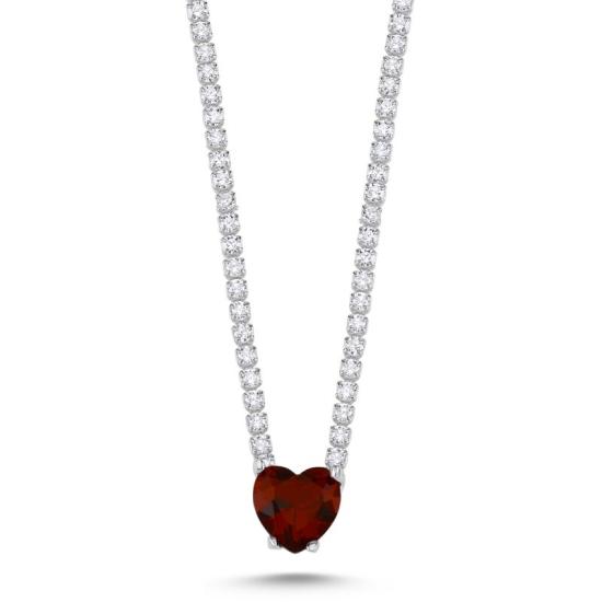 Wholesale Garnet CZ Tennis Necklace