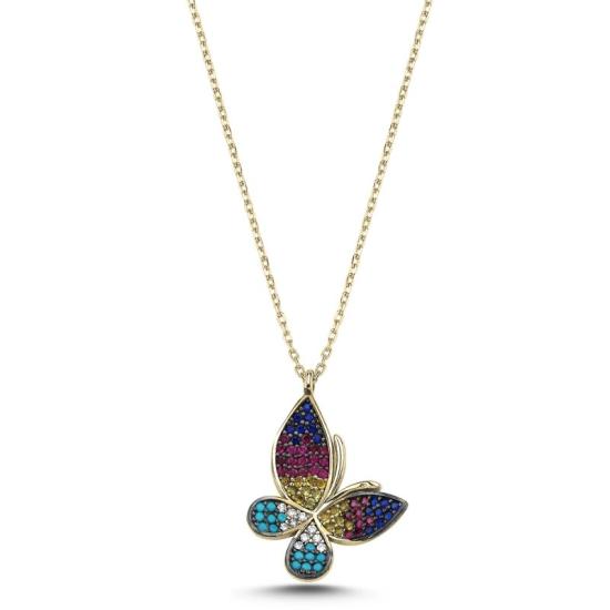 Wholesale Butterfly Mix CZ Necklace