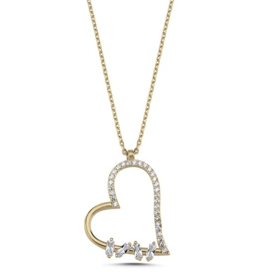 Wholesale Heart Baguette CZ Necklace