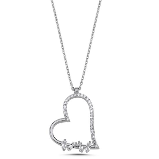 Wholesale Heart Baguette CZ Necklace