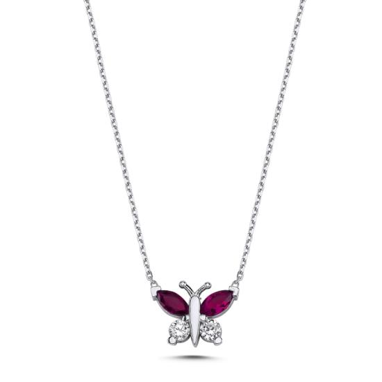 Wholesale Butterfly Colored CZ Necklace