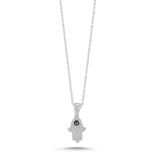 Wholesale Hamsa Enamel Eye & CZ Necklace