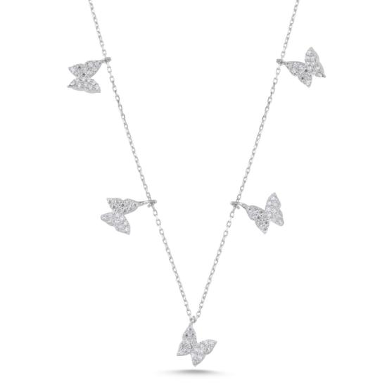 Wholesale Butterfly CZ Dangle Charm Necklace