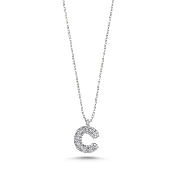 Wholesale -C- Initial CZ Necklace