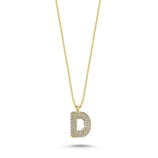 Wholesale -D- Initial CZ Necklace