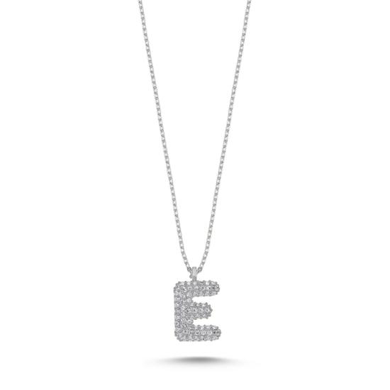 Wholesale -E- Initial CZ Necklace