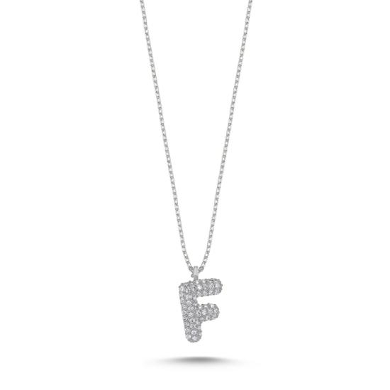 Wholesale -F- Initial CZ Necklace