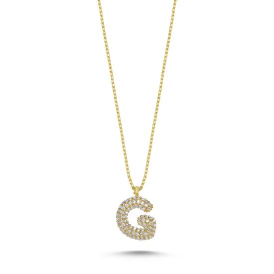 Wholesale -G- Initial CZ Necklace