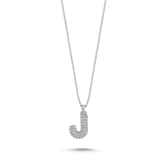 Wholesale -J- Initial CZ Necklace