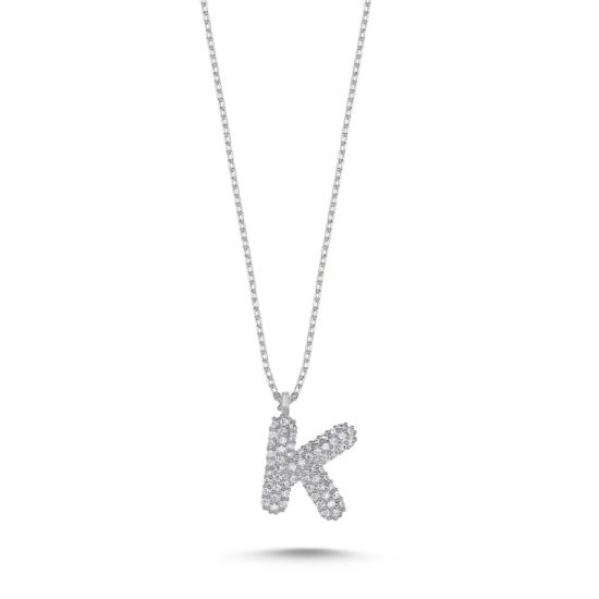 Wholesale -K- Initial CZ Necklace