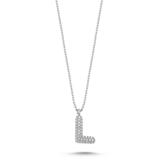 Wholesale -L- Initial CZ Necklace