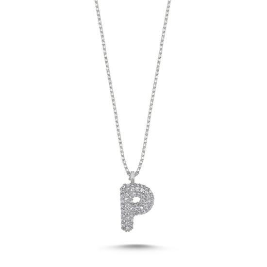 Wholesale -P- Initial CZ Necklace