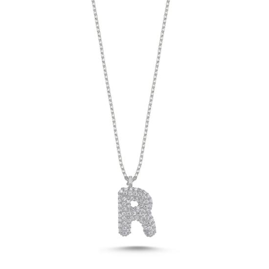 Wholesale -R- Initial CZ Necklace