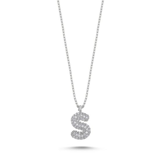 Wholesale -S- Initial CZ Necklace