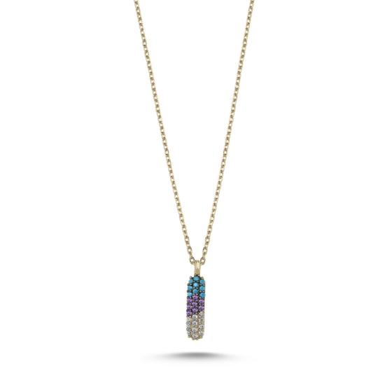 Wholesale -I- Initial Colored CZ Necklace