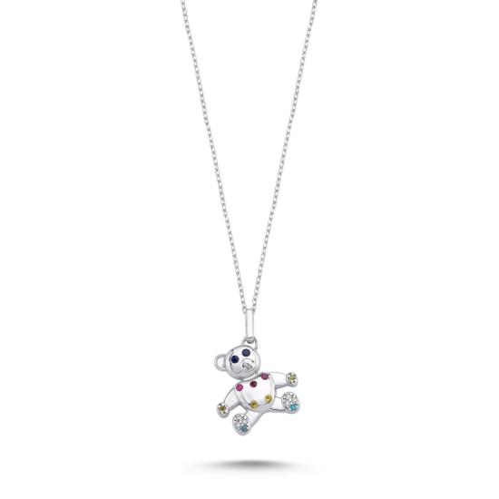 Wholesale Teddy Bear Colored CZ Necklace