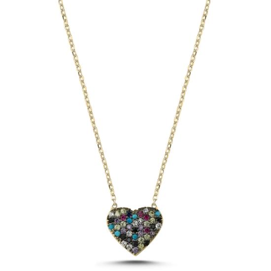 Wholesale Heart Mix CZ Necklace