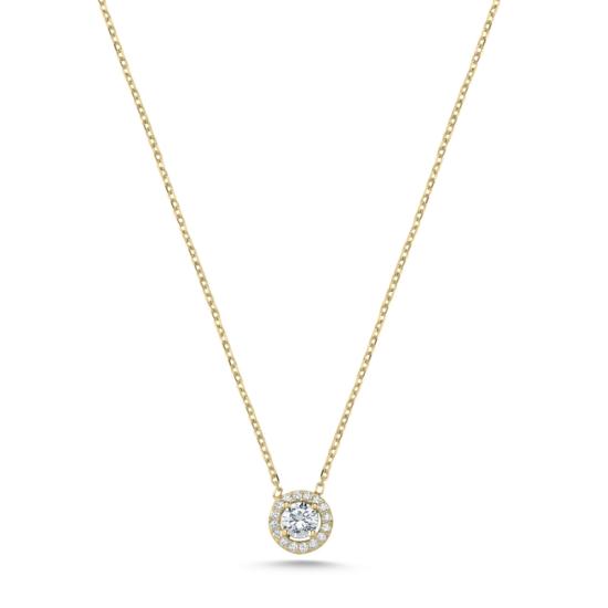 Wholesale Halo Solitaire CZ Necklace